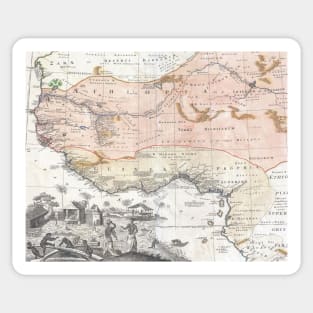 Map of West Africa 1743 Sticker